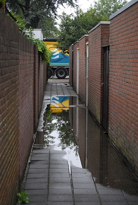 Gebrekkige afvoer van regenwater