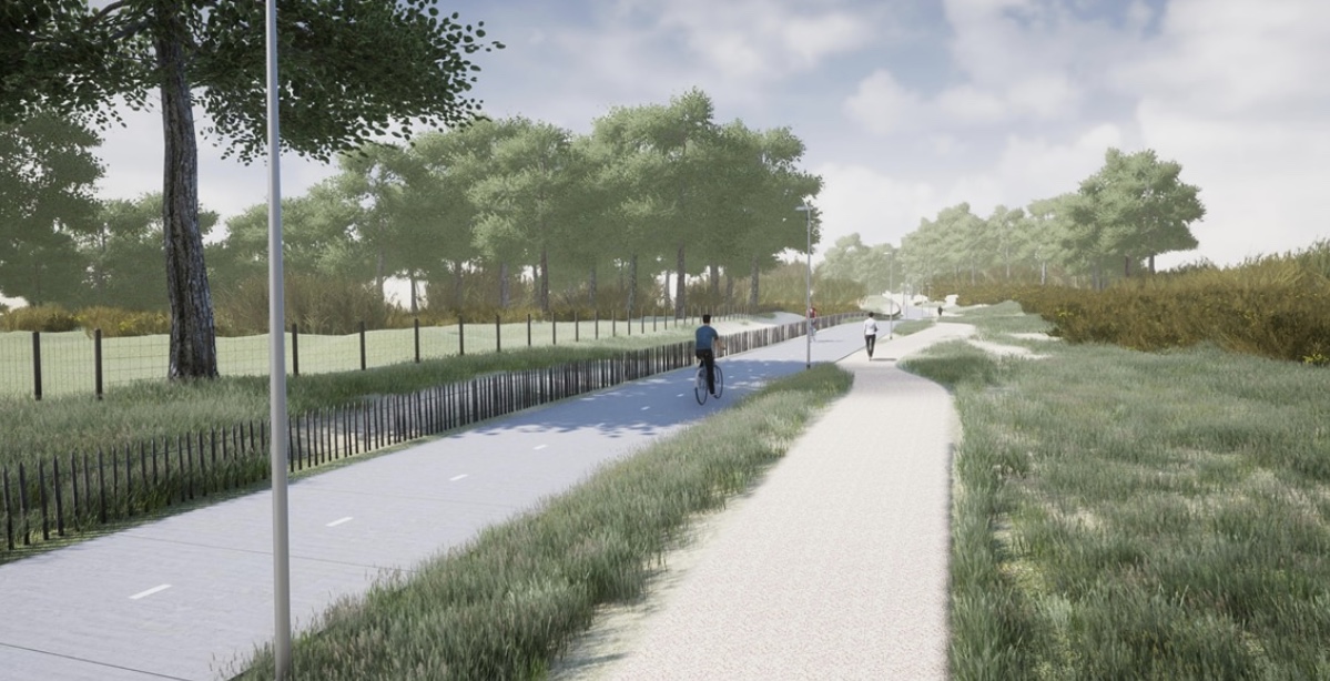 PB fietspad westerbaan naar nieuw zuid impressie